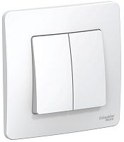 Выключатель с рамкой Systeme Electric Blanca 2-кл. белый картинка